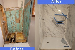 Before and After Shower Remodel